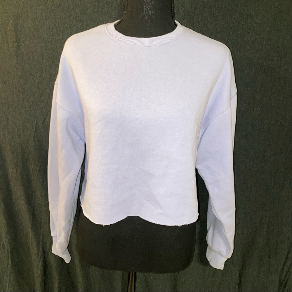 FOREVER 21 LILAC CROPPED CREWNECK HOODIE